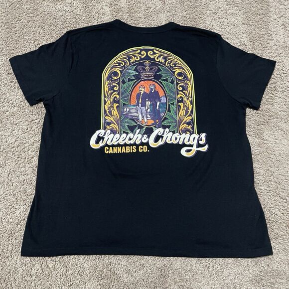 Cheech & Chong Shirt Men XXL 2XL Black Impala MUF DVR License Love Machine Movie - Picture 1 of 6